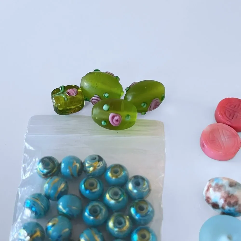 Glass Beads + Charms Jewelry Making Supplies Lot